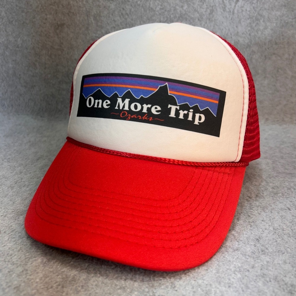 One More Trip Ozarks Mens‎ Red Otto Trucker Hat Snapback Mesh Foam OSFM